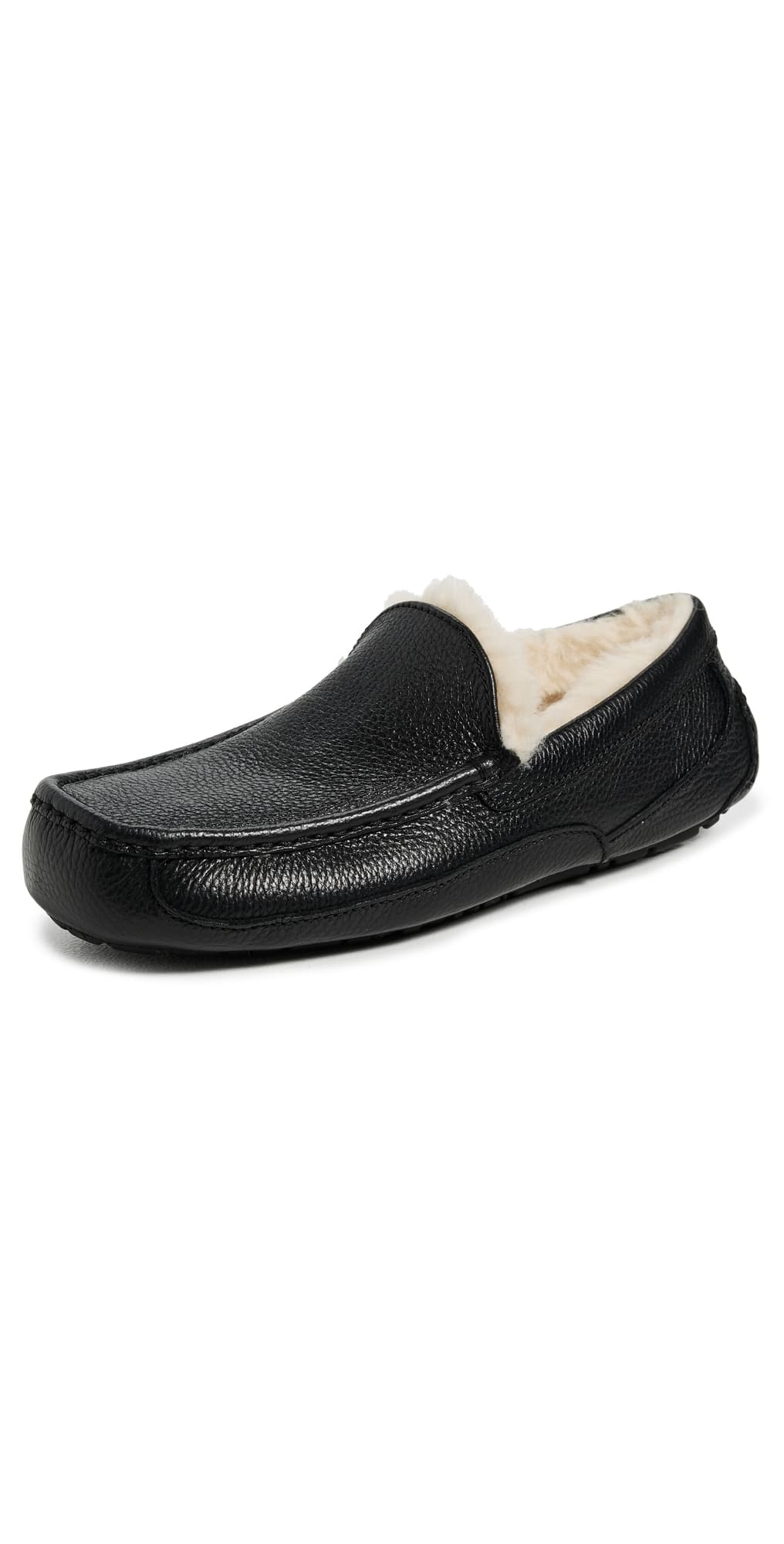 UGG Ascot Leather Slippers Black
