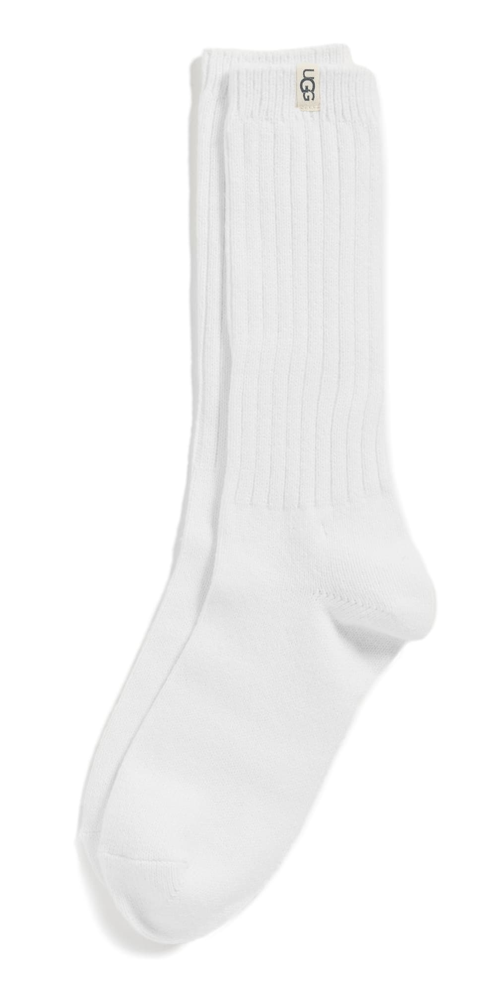 UGG Rib Knit Slouchy Crew Socks White