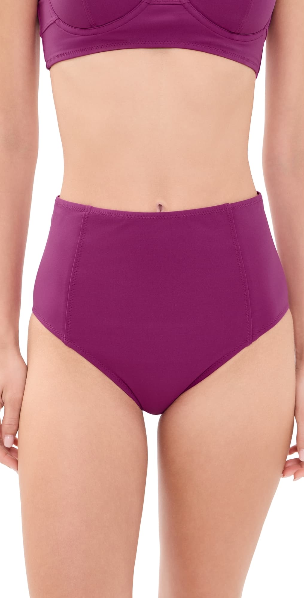 Ulla Johnson Zahara High Waisted Bikini Bottoms Plum