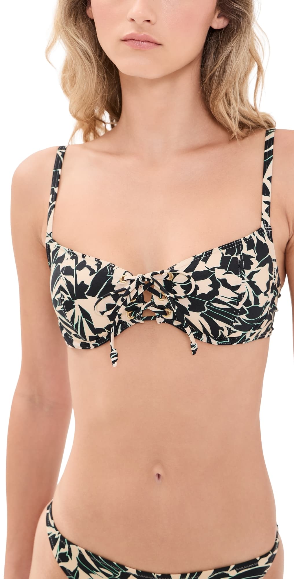 Ulla Johnson Noa Front Tie Bikini Top Mercury