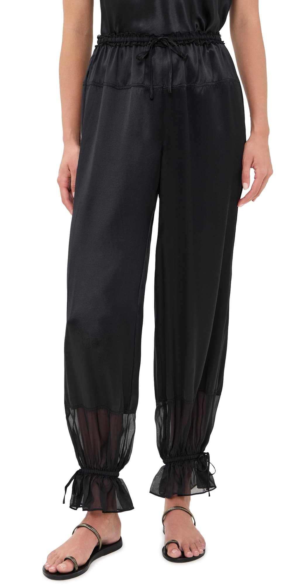 Ulla Johnson Camile Silk Cinched Pants Noir