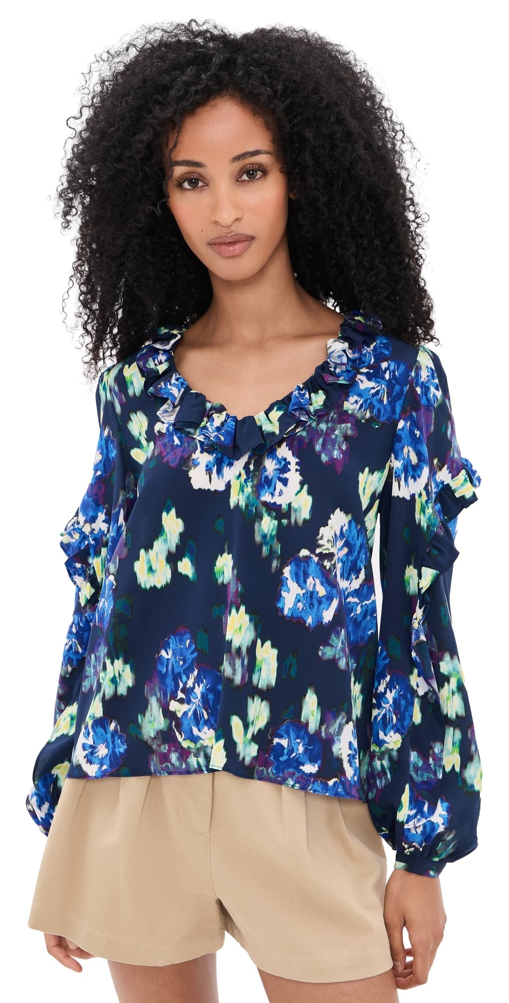 Ulla Johnson Marguerite Silk Blouse Evening Bloom