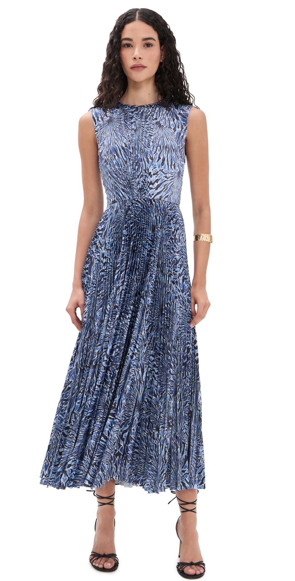 Ulla Johnson Malin Short Sleeve Satin Dress Lapis