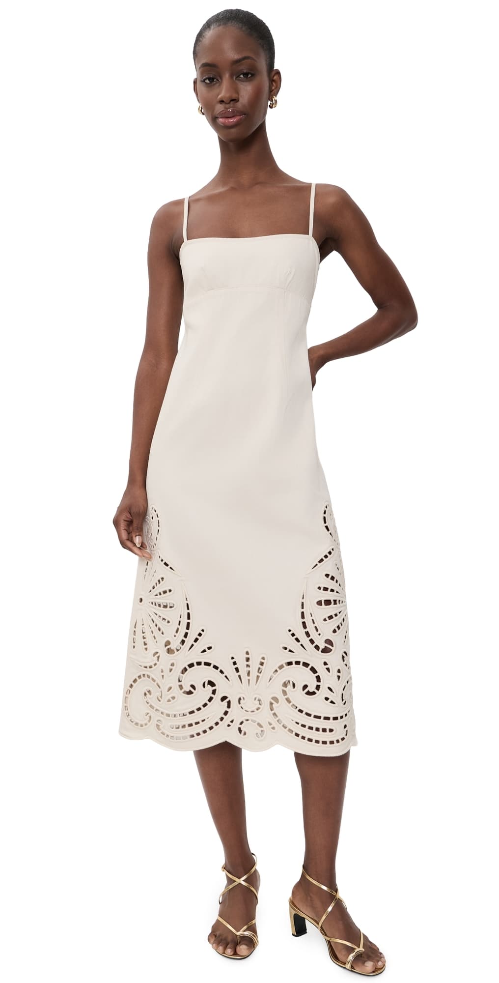 Ulla Johnson The Jane Eyelet Denim Dress Cowrie