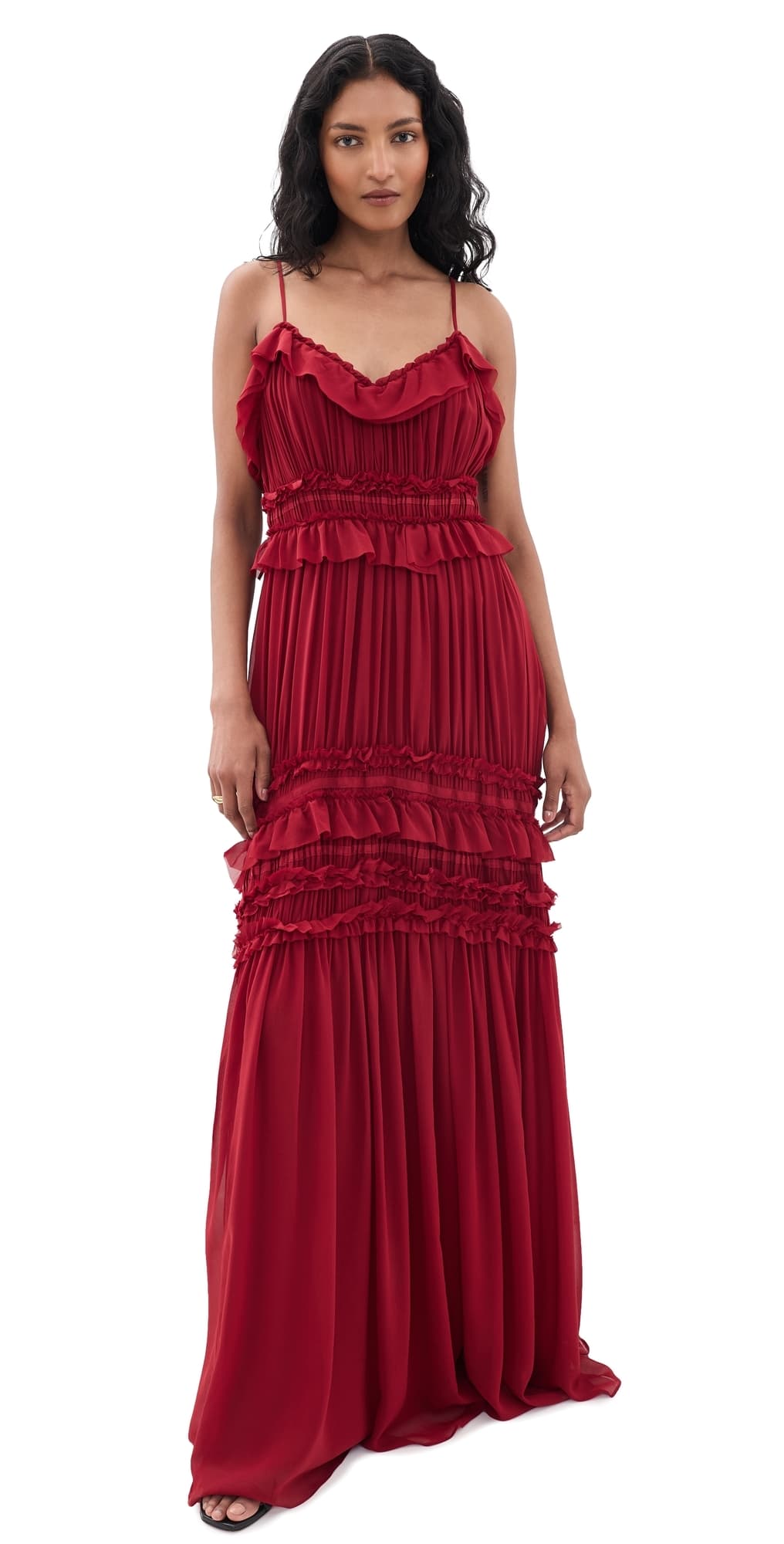 Ulla Johnson Dorothea Sleeveless Silk Gown Cerise