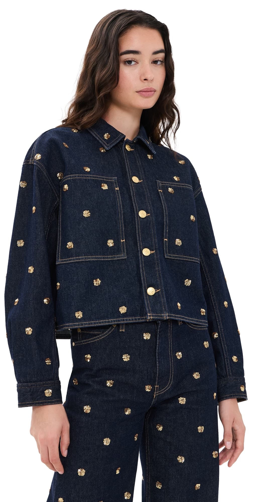 Ulla Johnson The Bobbi Embellished Denim Jacket Embellished Tigris