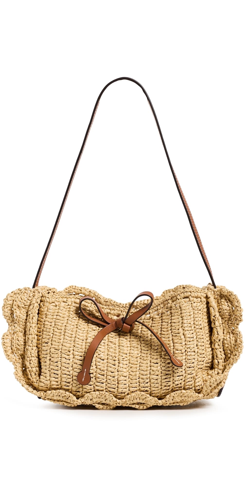 Ulla Johnson Marina Raffia Scallop Shoulder Bag Natural · One Size