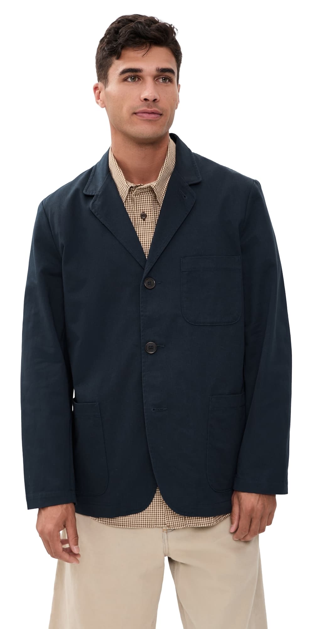 Universal Works Three Button Jacket Navy