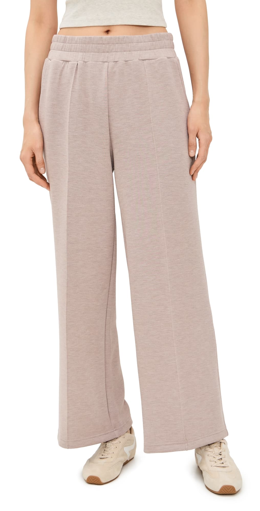 Varley The Petite Wide Leg Pant 28'' Taupe Marl