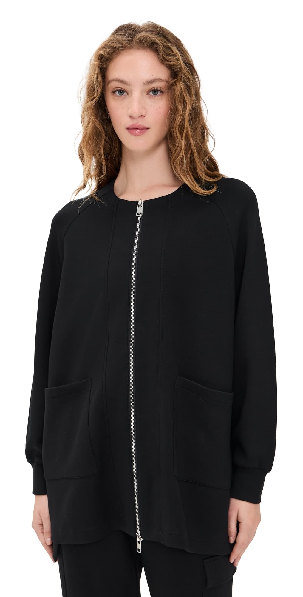 Varley Augusta Zip-Through Sweatshirt Black