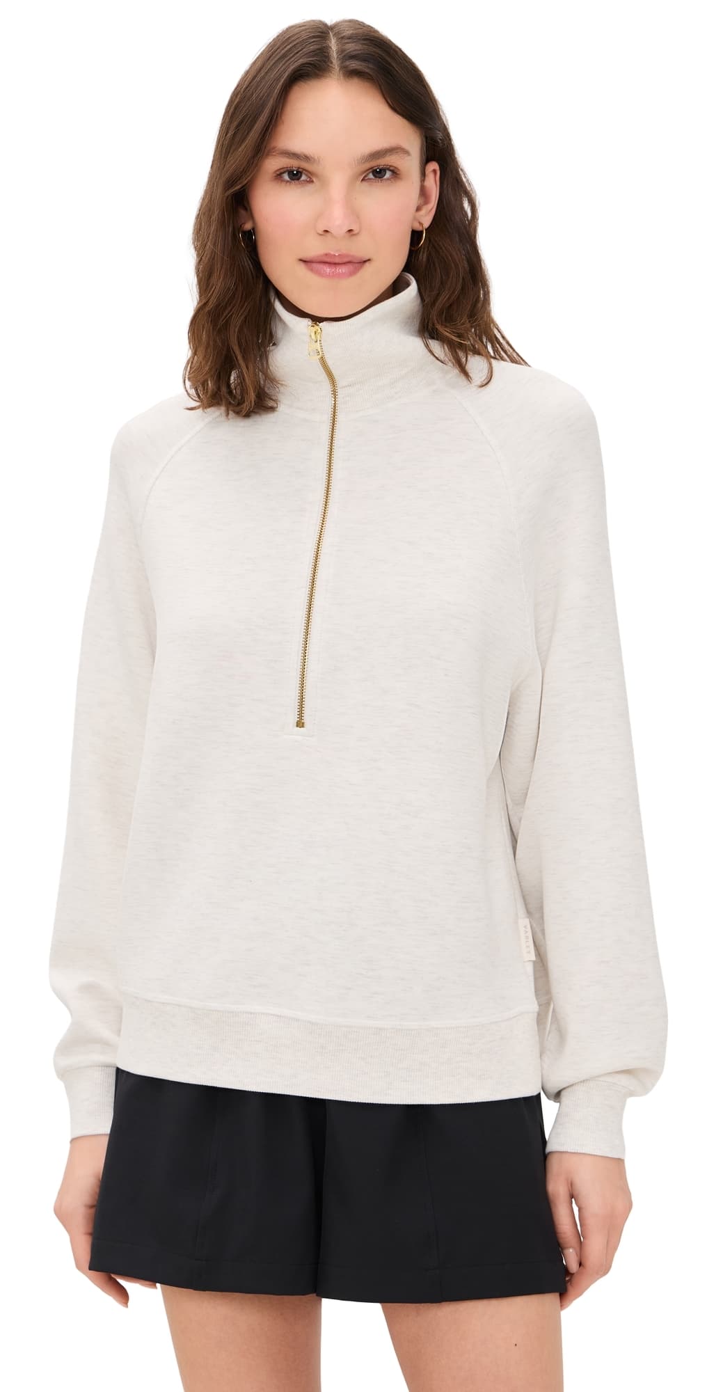 Varley Selene Half Zip Marl Pullover Ivory Marl