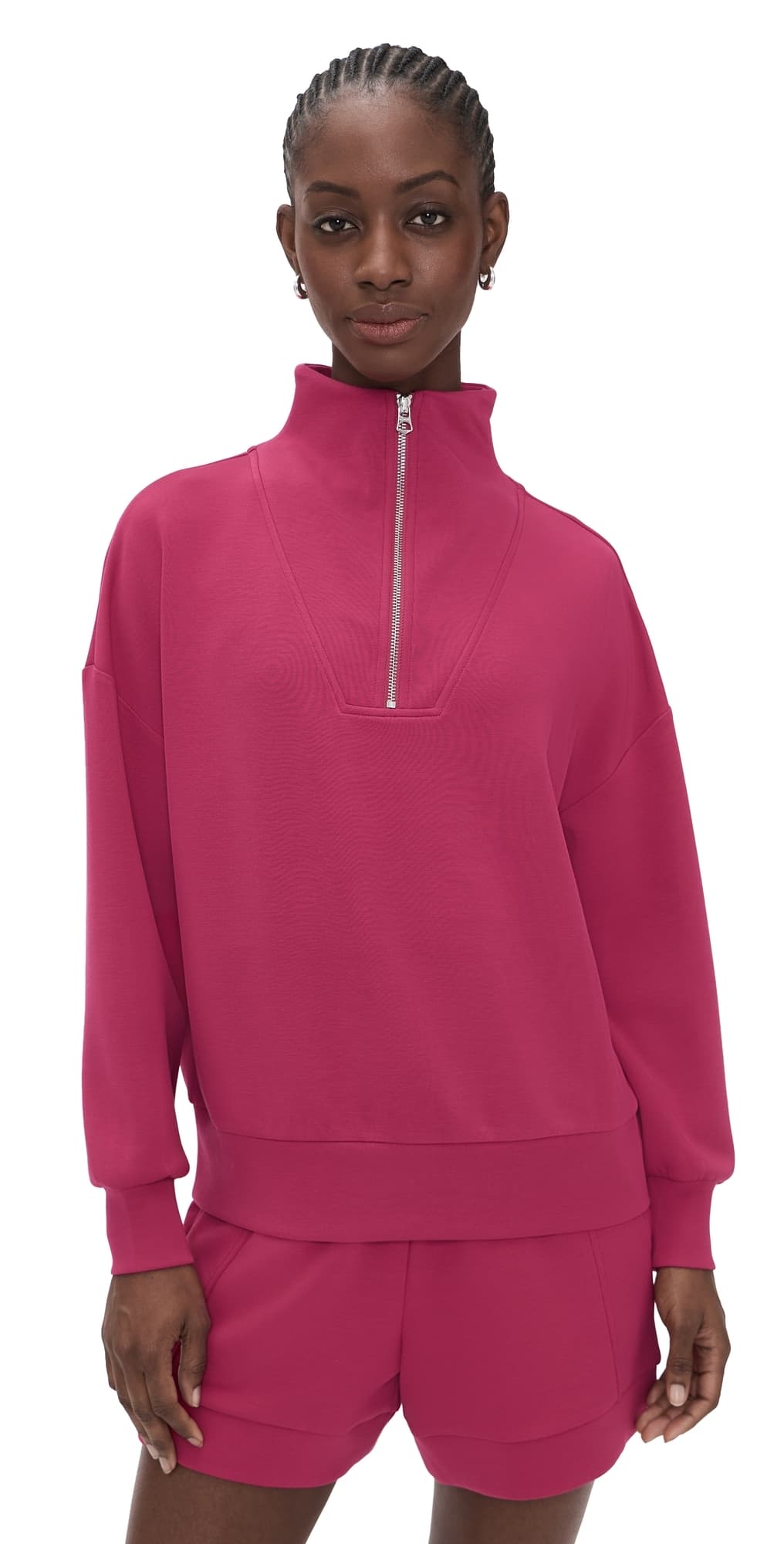 Varley Hawley Half Zip Sweatshirt Rich Raspberry