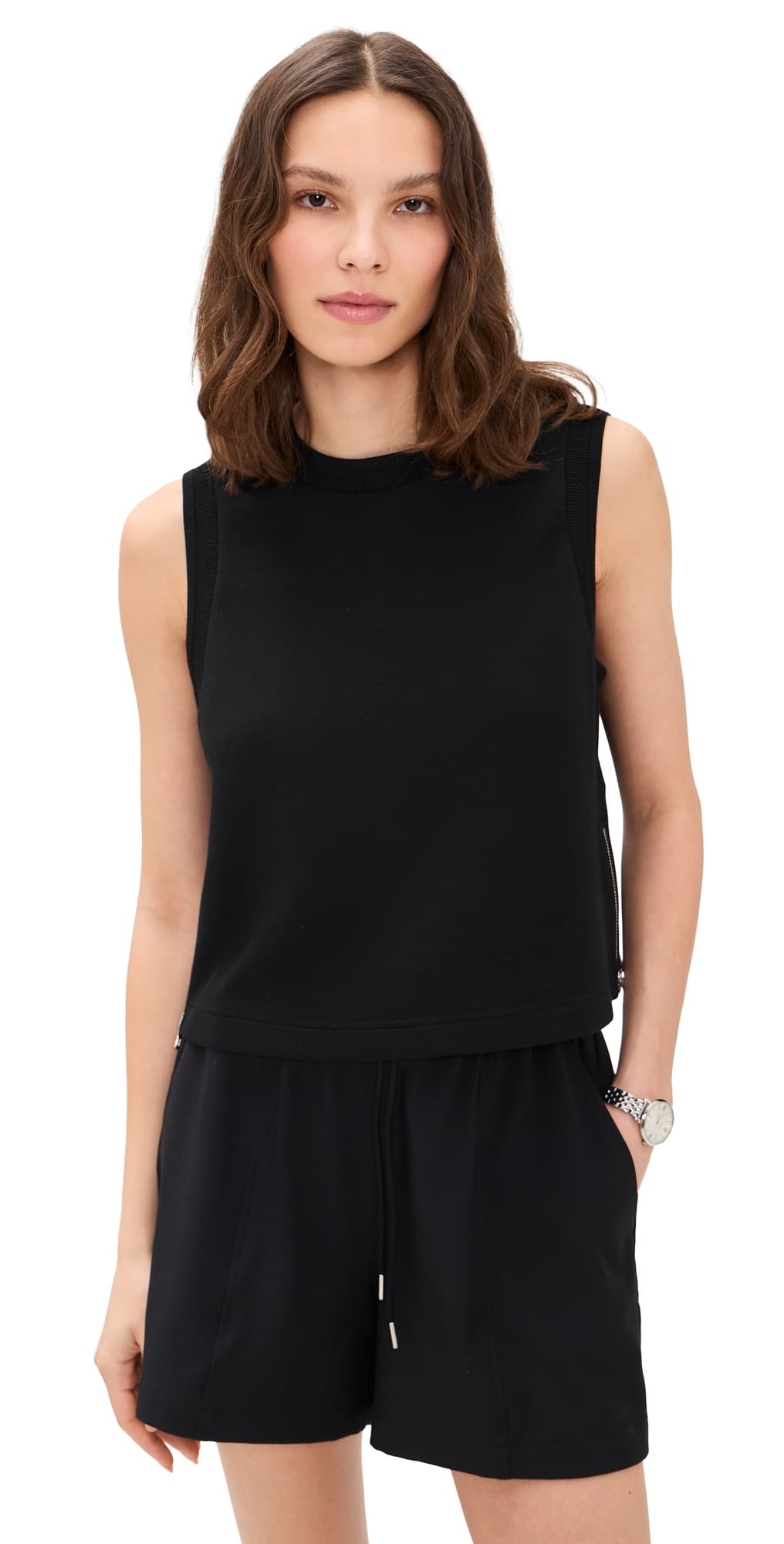 Varley Shea Crop Tank Top Black