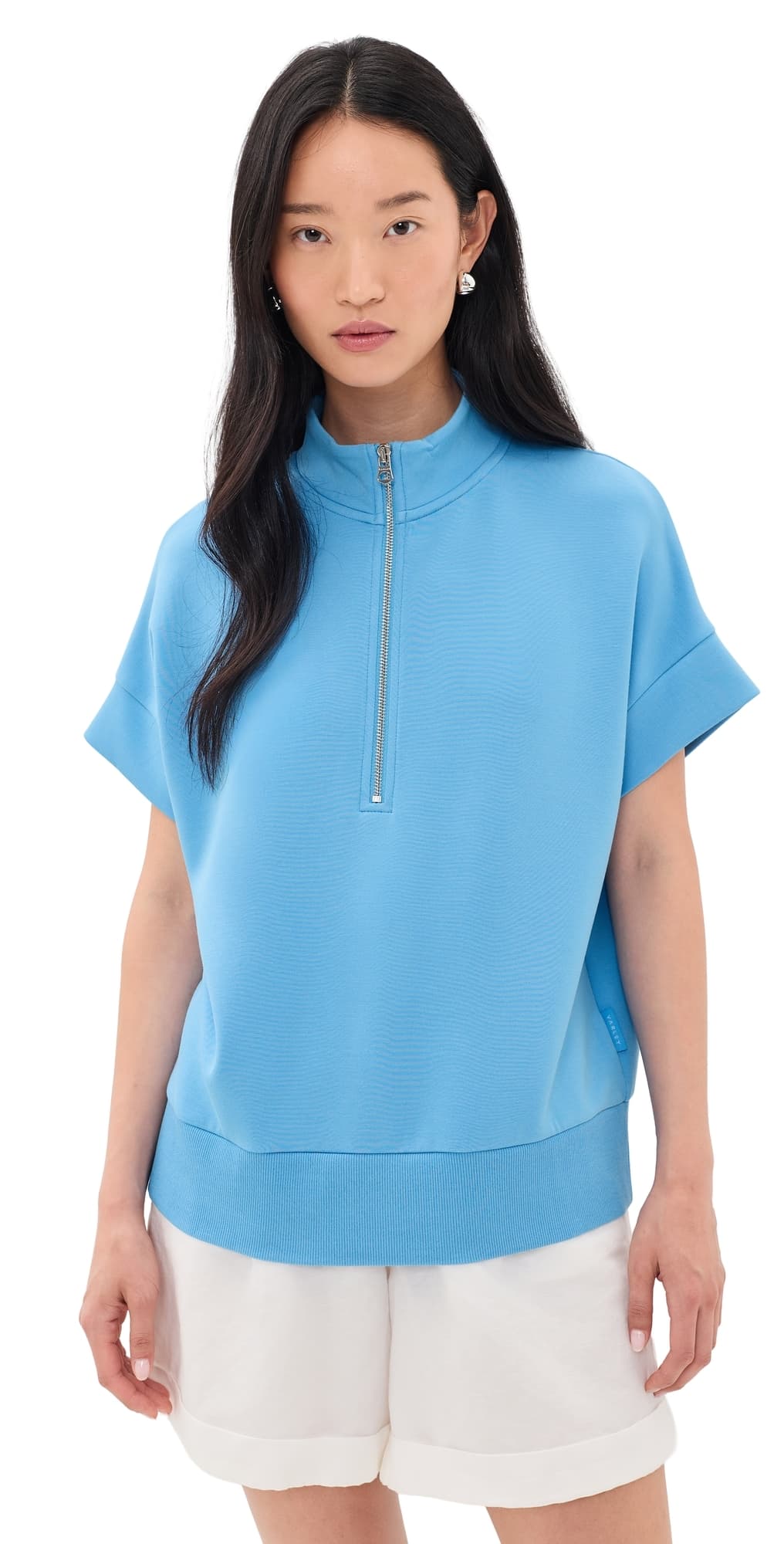 Varley Ritchie Short Sleeve Sweatshirt Azure Blue