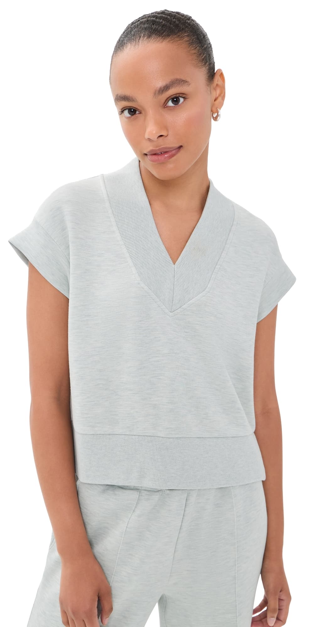 Varley Gracee V Neck Tank Mint Green Marl