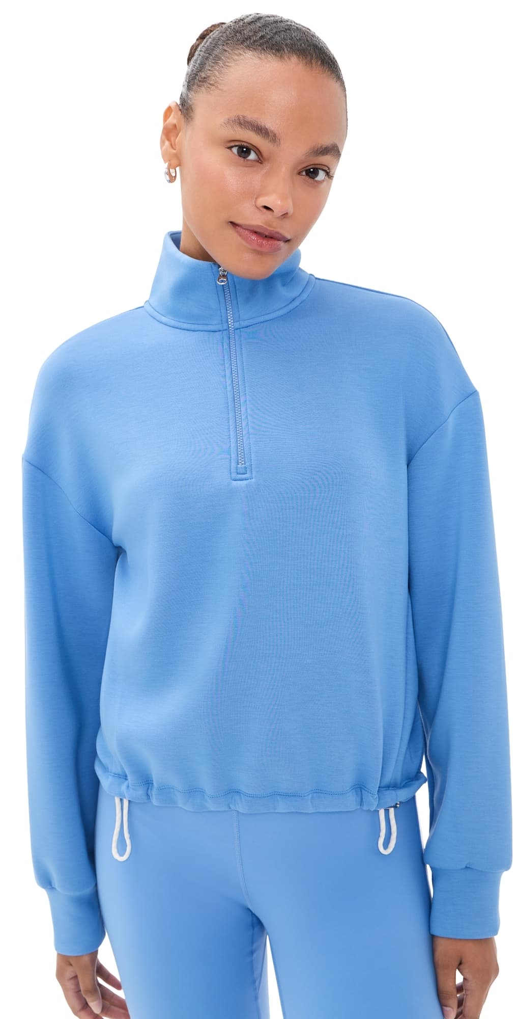 Varley Sian Cropped Half Zip Sweatshirt Marina