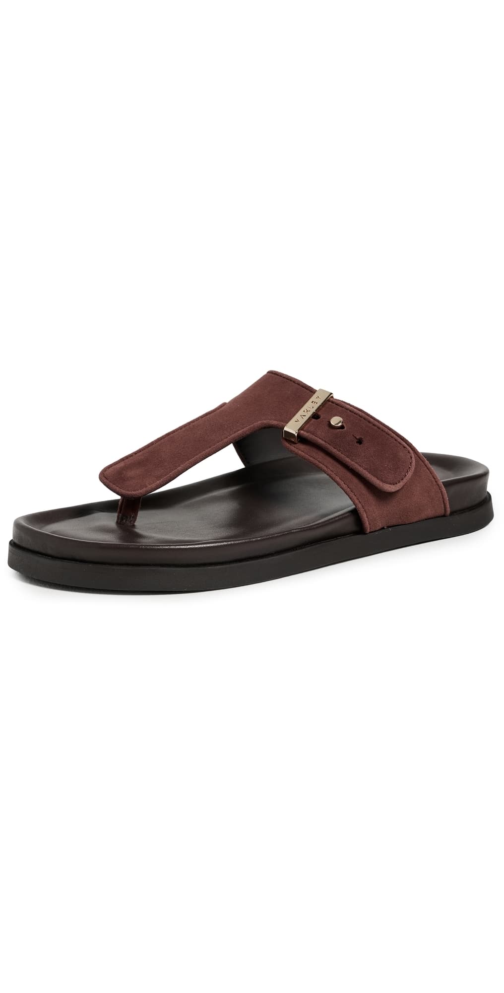 Varley Aisne Suede Toe Post Sandals Brown Stone