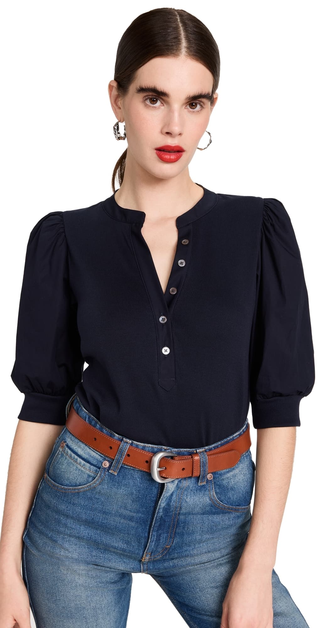 Veronica Beard Jean Coralee Top Navy