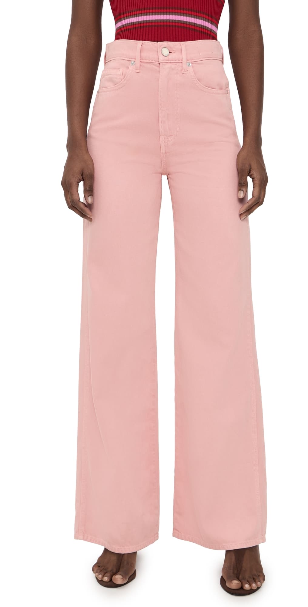 Veronica Beard Jean Taylor High Rise Wide Leg Jeans Petal