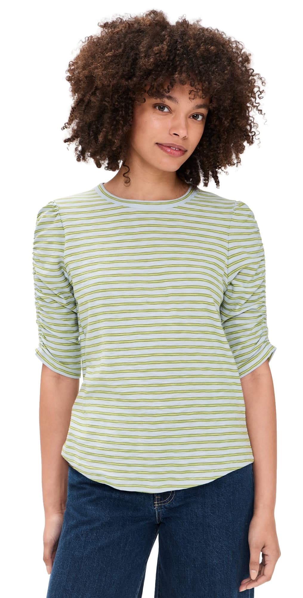 Veronica Beard Jean Waldorf Tee Banded Stripe