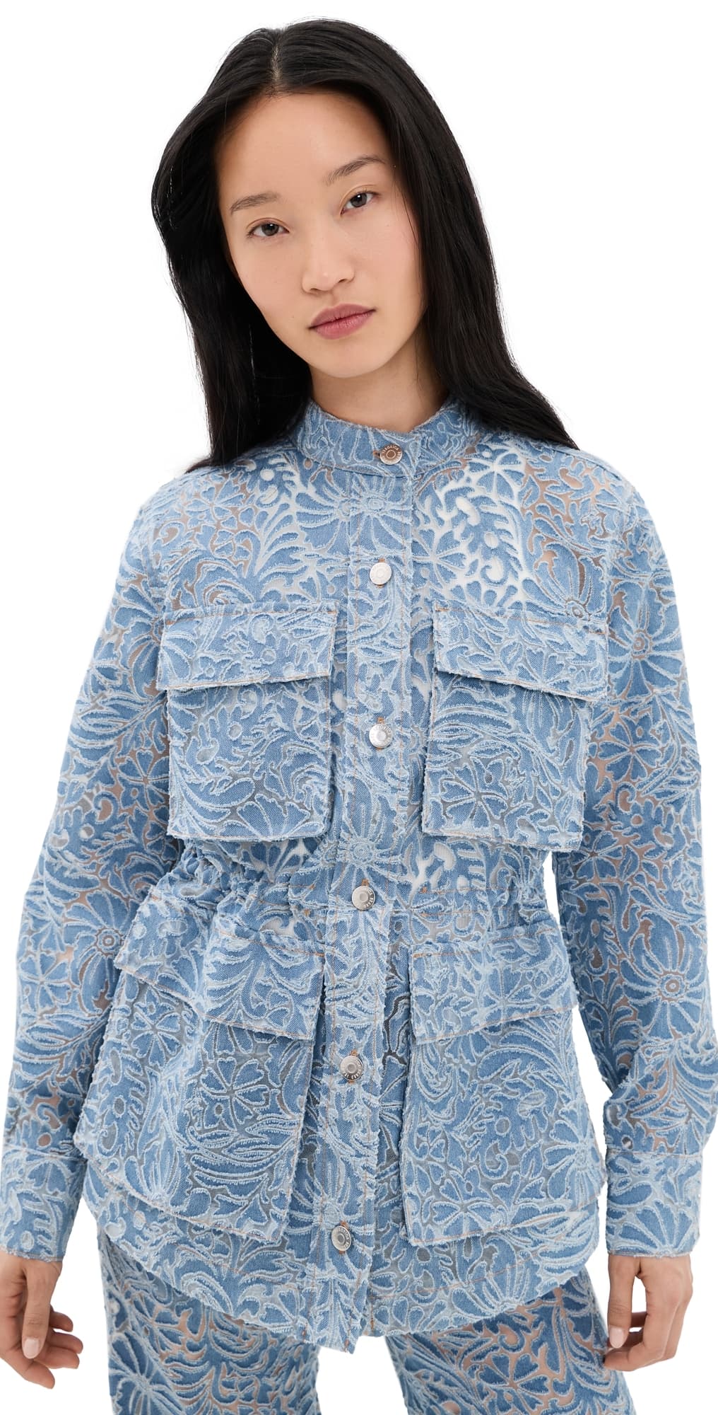 Veronica Beard Jean Burnout Floral Lane Jacket Lkshre
