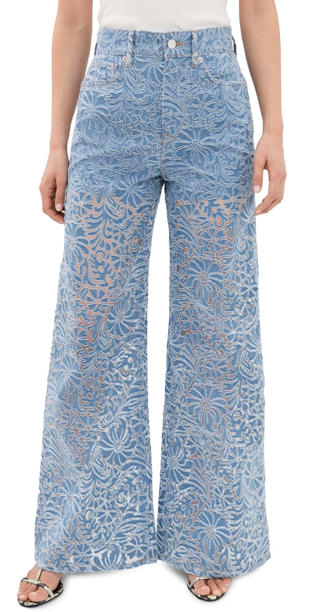Veronica Beard Jean Taylor Floral Burnout Jeans Lkshre