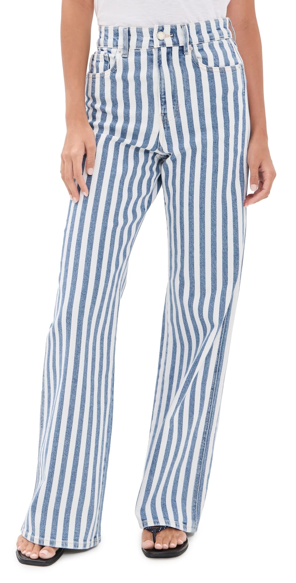 Veronica Beard Jean Taylor Striped Jeans saltwater stripe