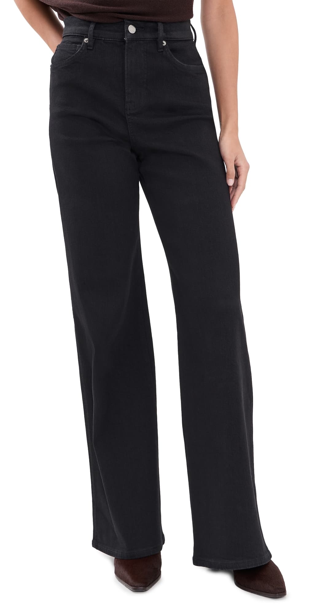 Veronica Beard Jean Taylor High Rise Wide Leg Jeans Onyx