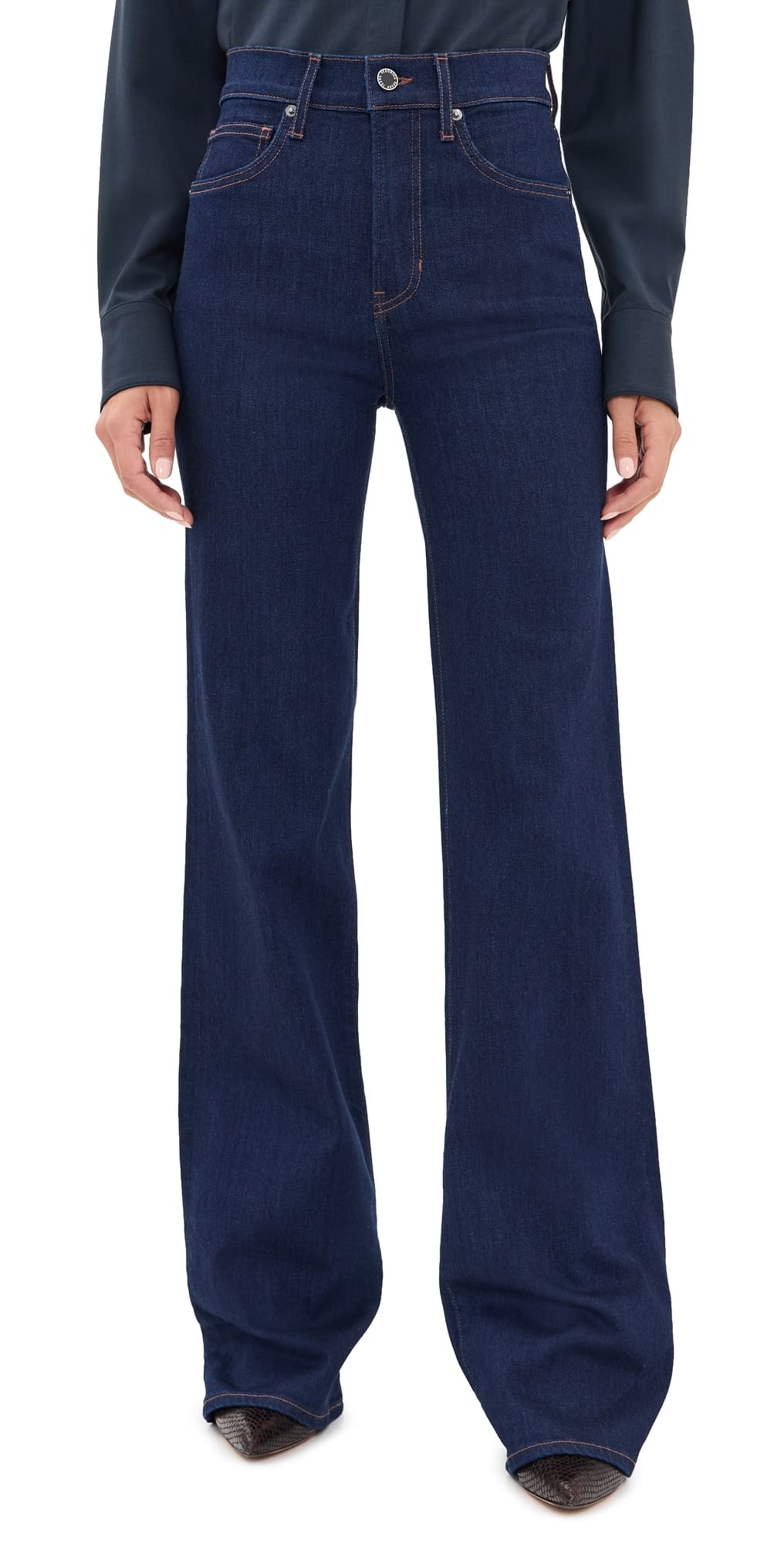 Veronica Beard Jean Crosbie Wide Leg Jeans Indigo Rinse