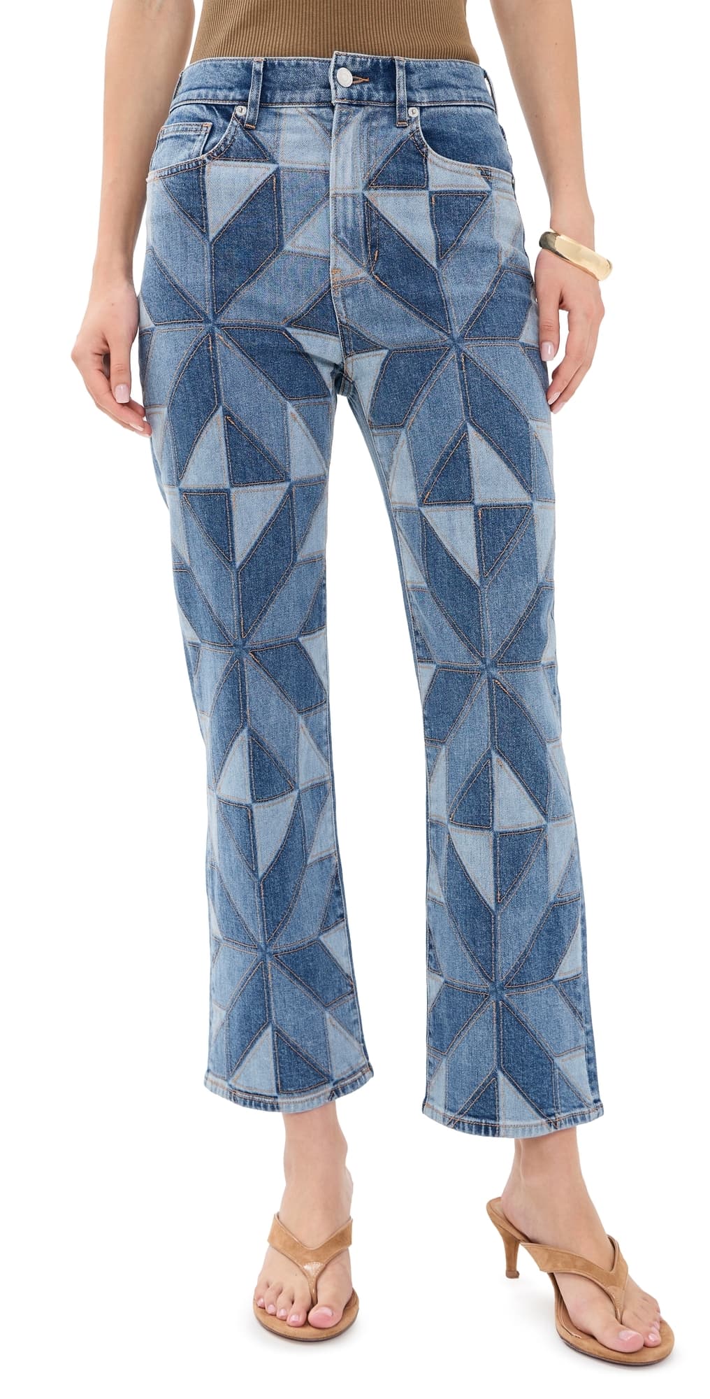 Veronica Beard Jean Dylan Ankle High Rise Straight Leg Jeans Prism Blue