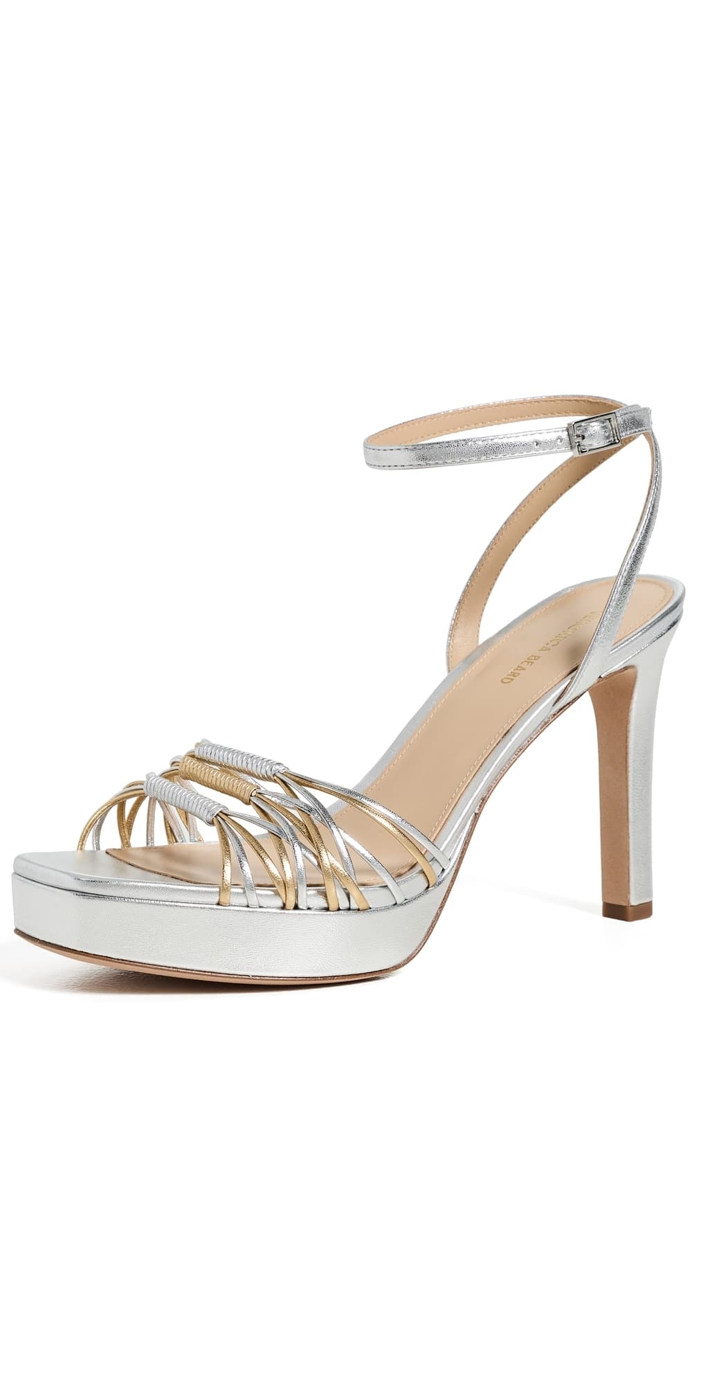 Veronica Beard Beverlee Sandals Silver/Pale Gold