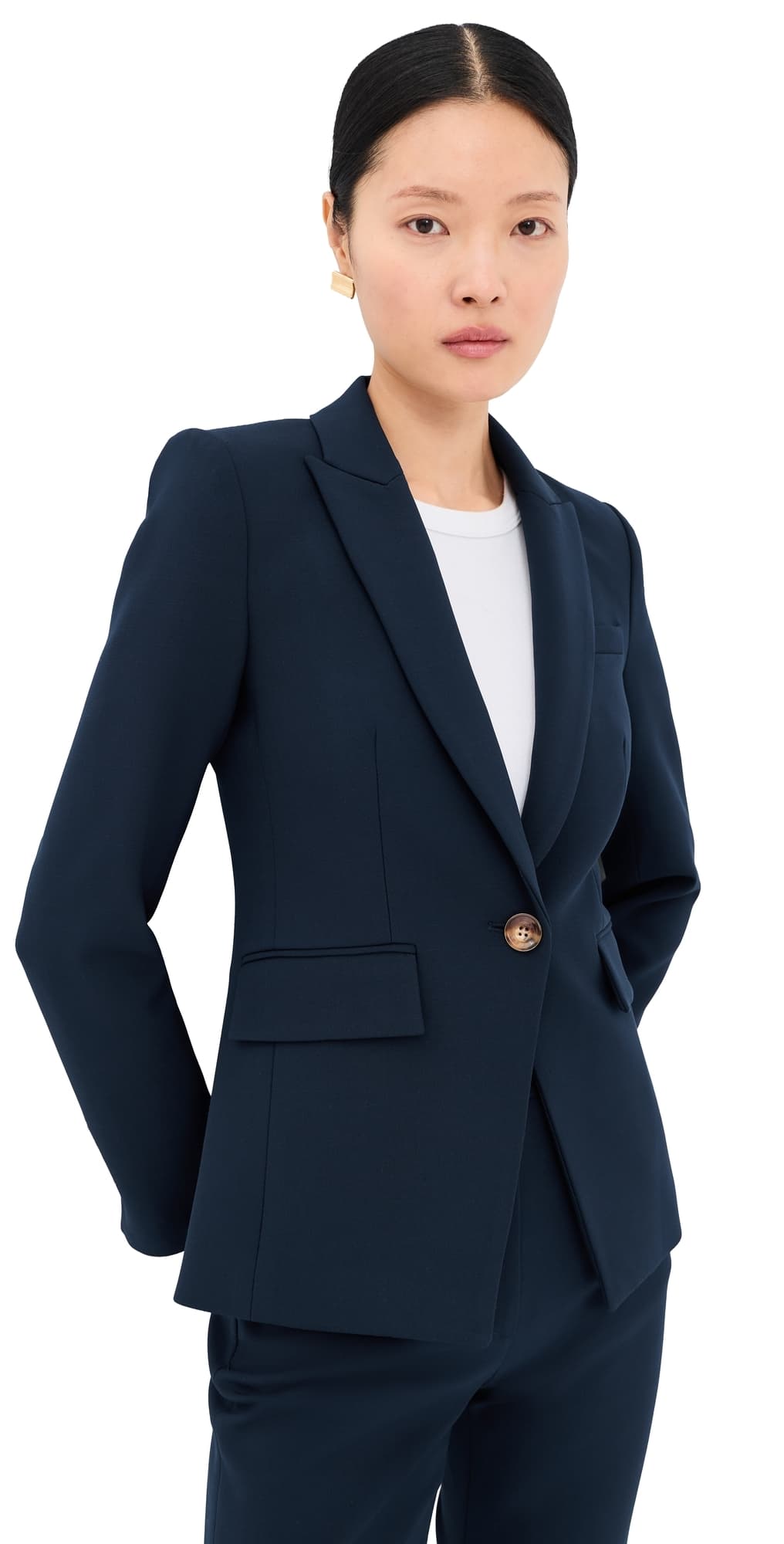 Veronica Beard Single Breasted Miller Dickey Blazer Navy