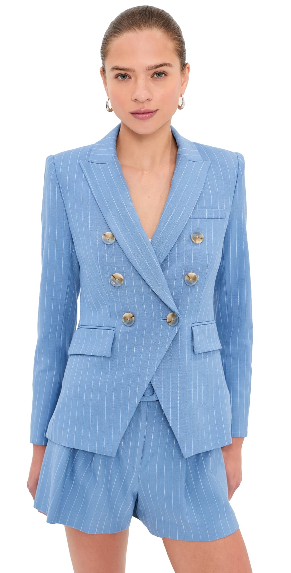 Veronica Beard Miller Dickey Jacket Blue Jay/Dove