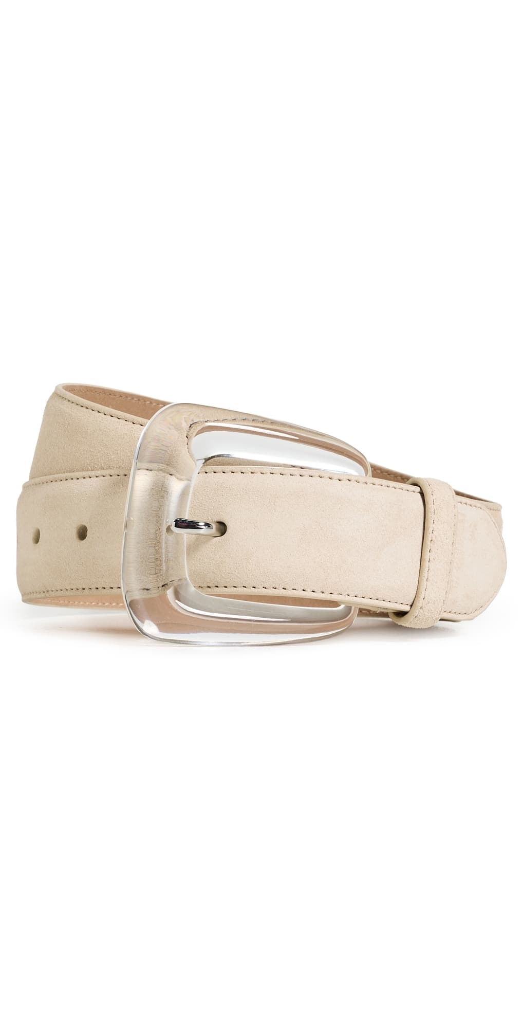 Veronica Beard Suede Resin Arch Belt Stone Khaki