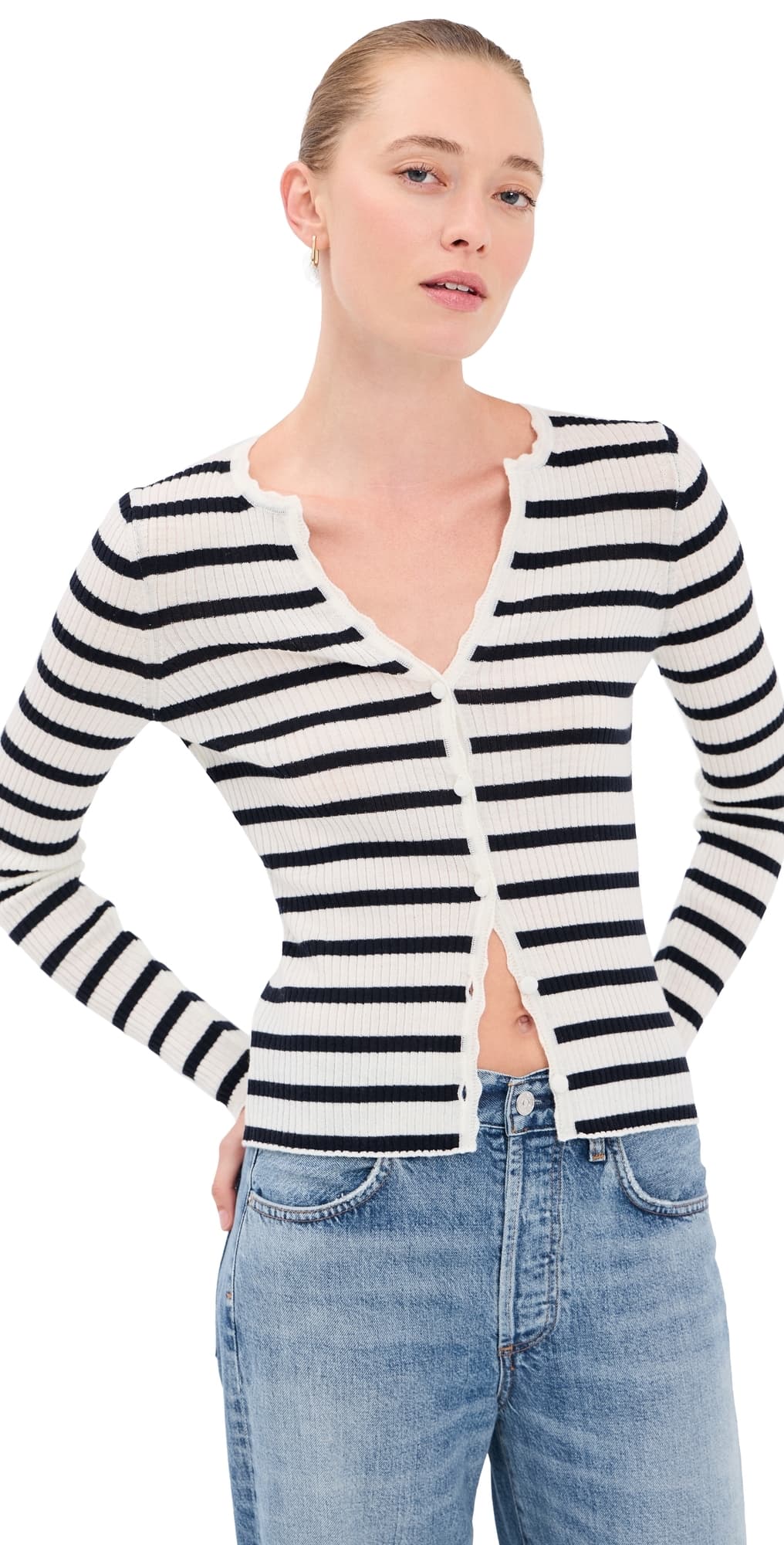 Veronica Beard Anwin Cardigan Dove/Navy