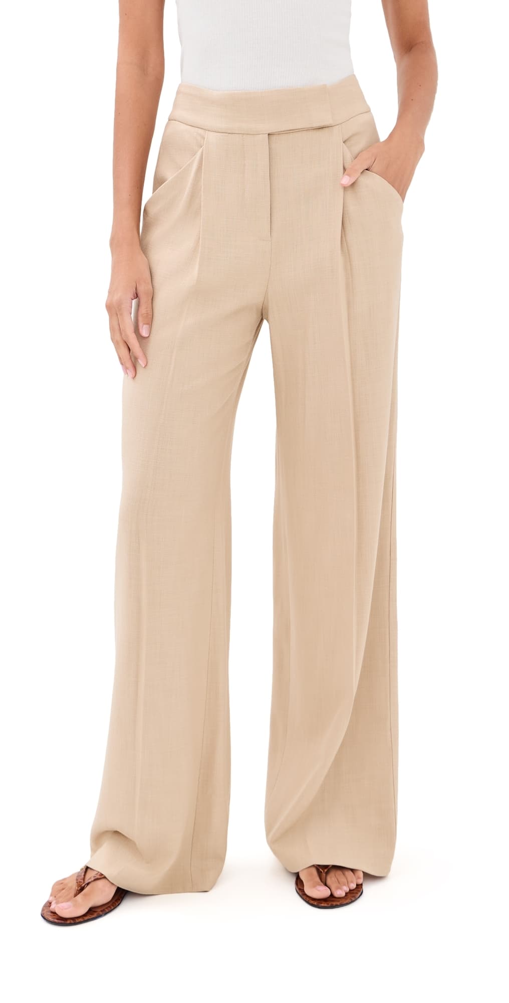 Veronica Beard Marbeau Pants Stone Khaki