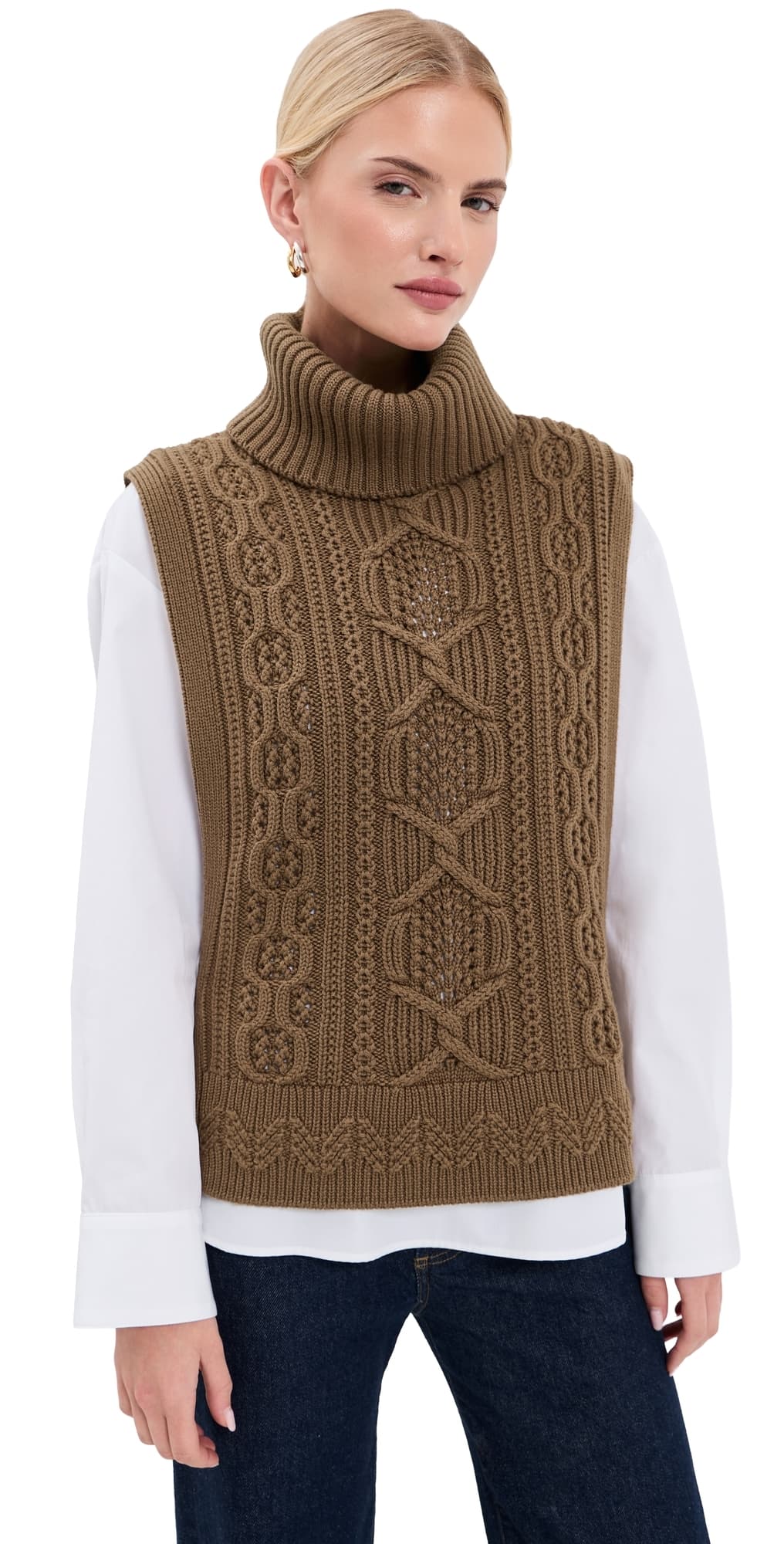 Veronica Beard Bentleigh Knit Vest Ochre