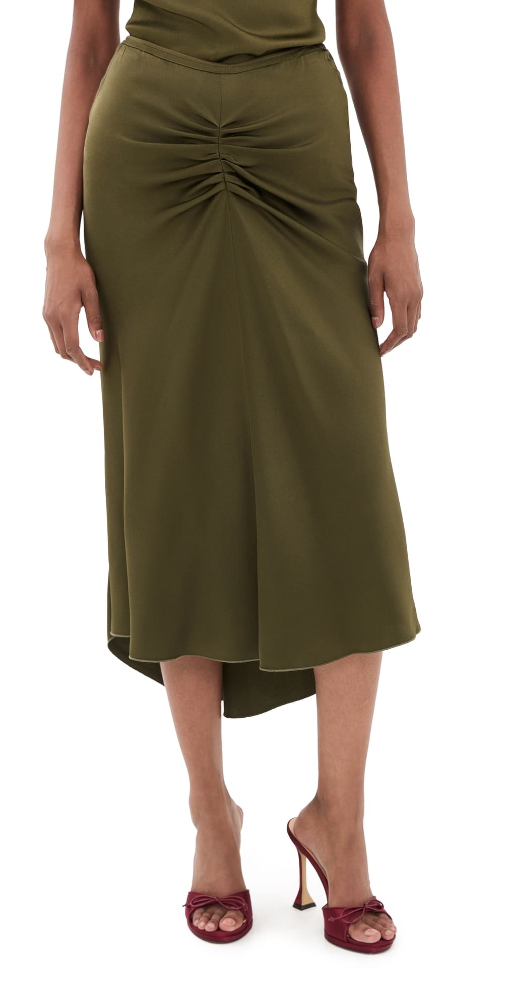 Victoria Beckham Bela Skirt Marsh Green