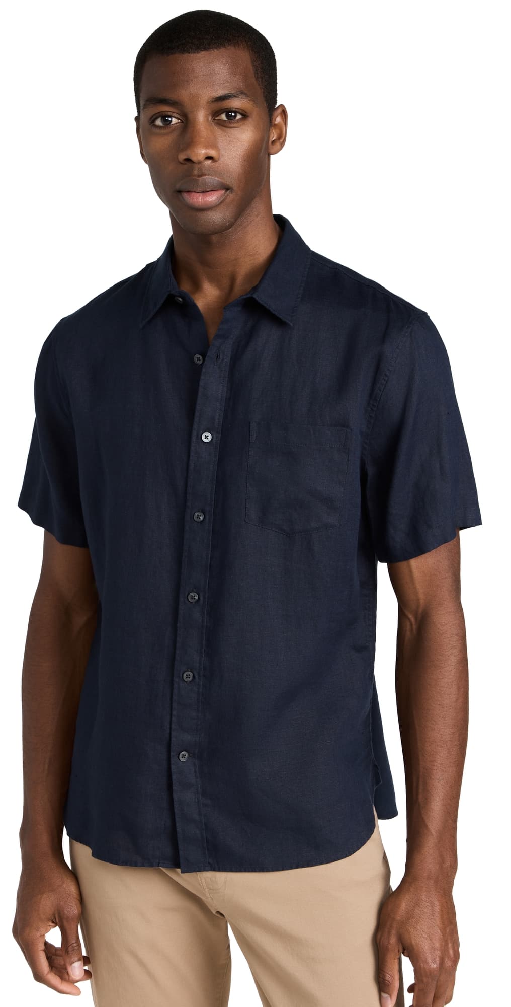 Vince Linen Short Sleeve Shirt Coastal