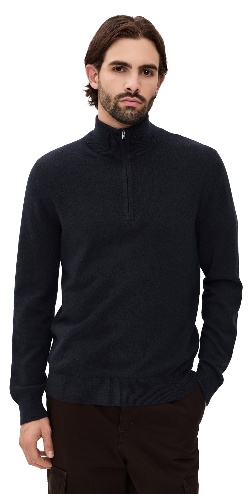 Vince Cashmere Quarter Zip Sweater Coastal