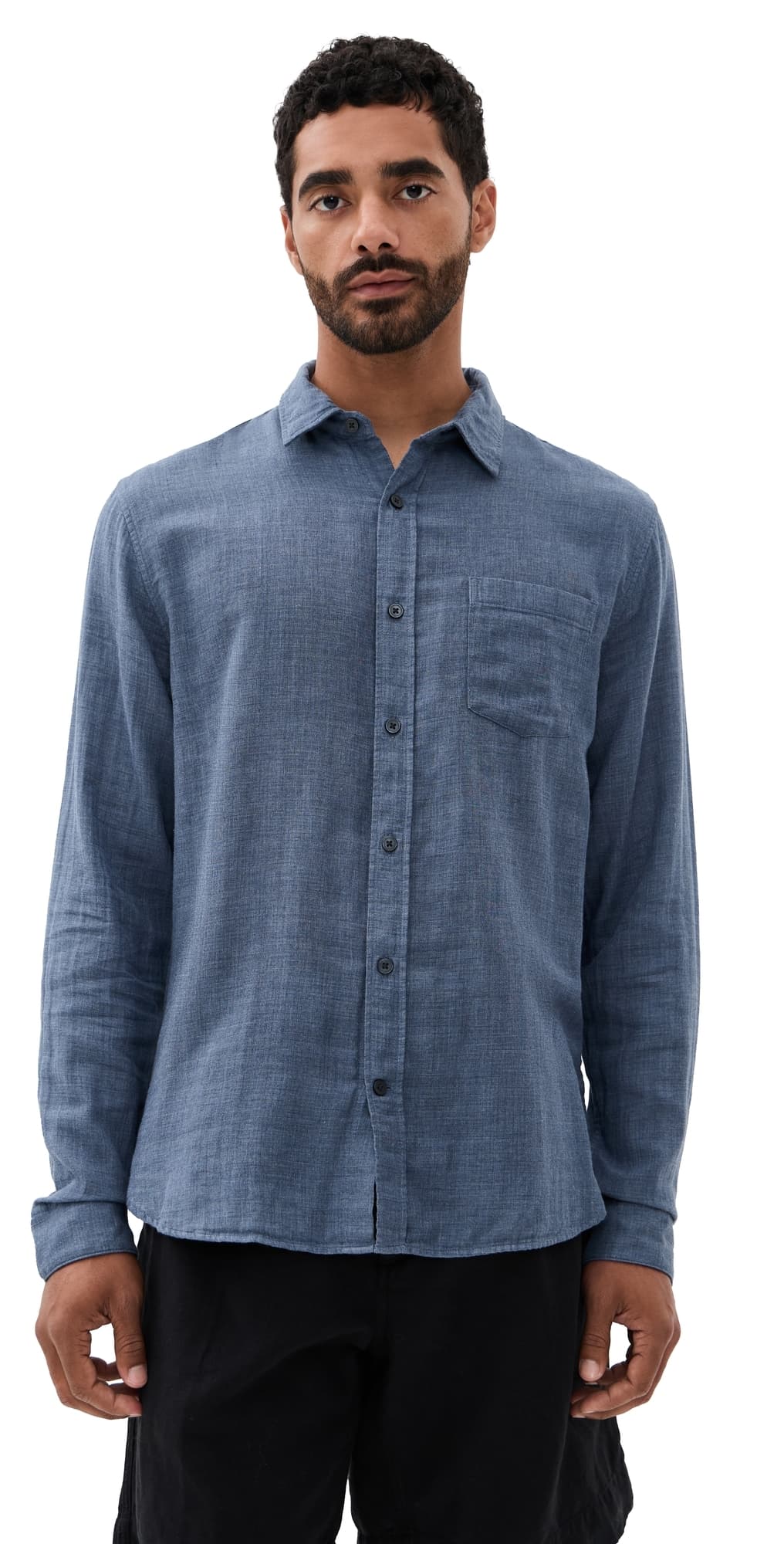 Vince Double Face Long Sleeve Shirt Chambray