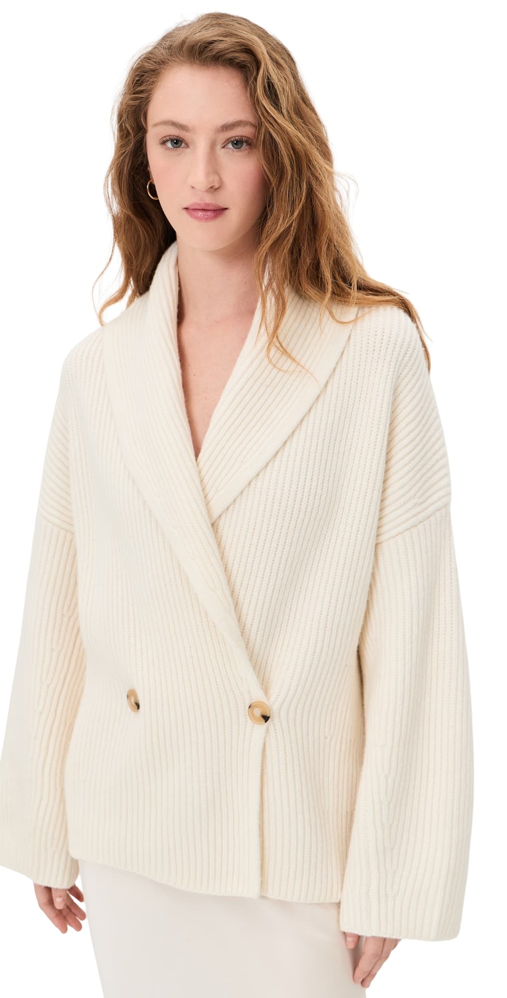 Vince Draped Sweater Coat Off White