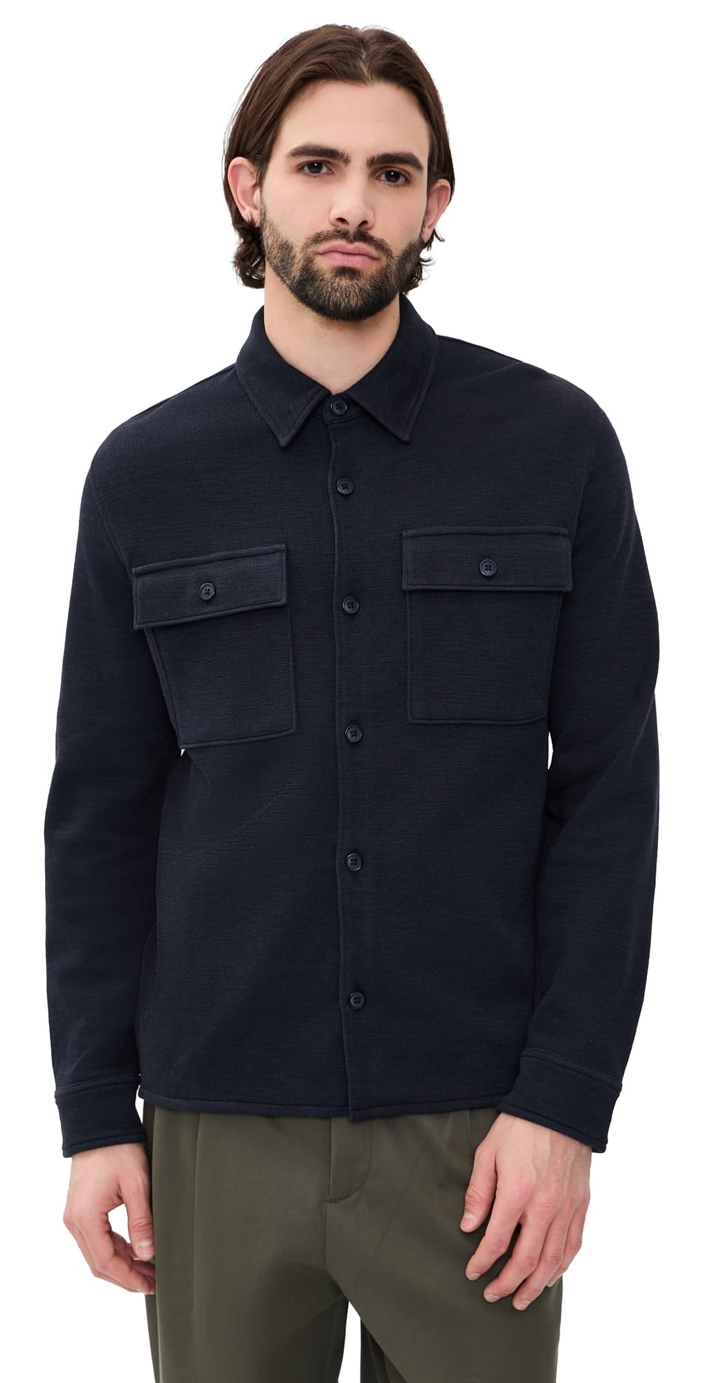 Vince Double Slub Shirt Shacket Coastal