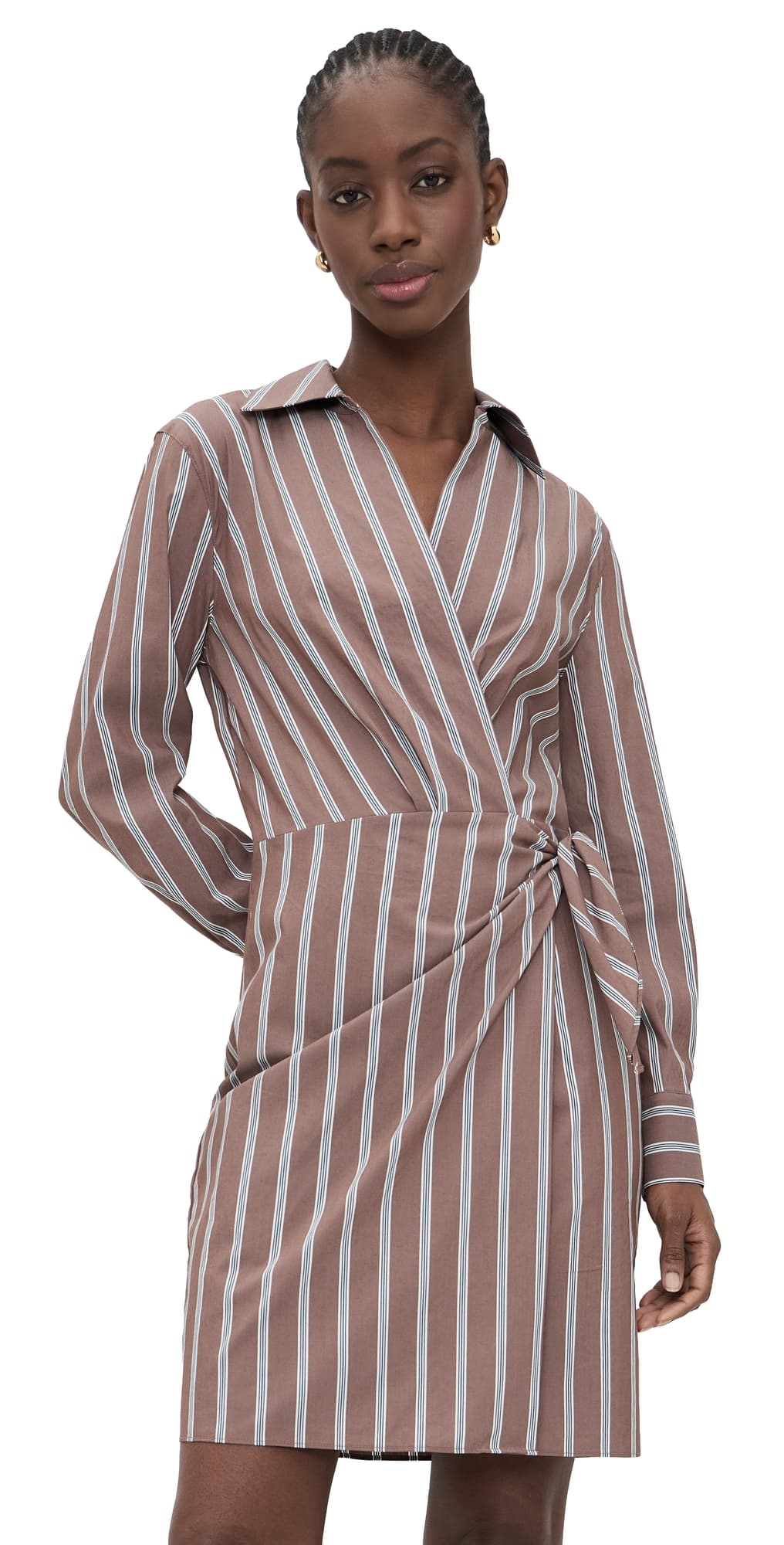 Vince Wrap Dress Brown Multi