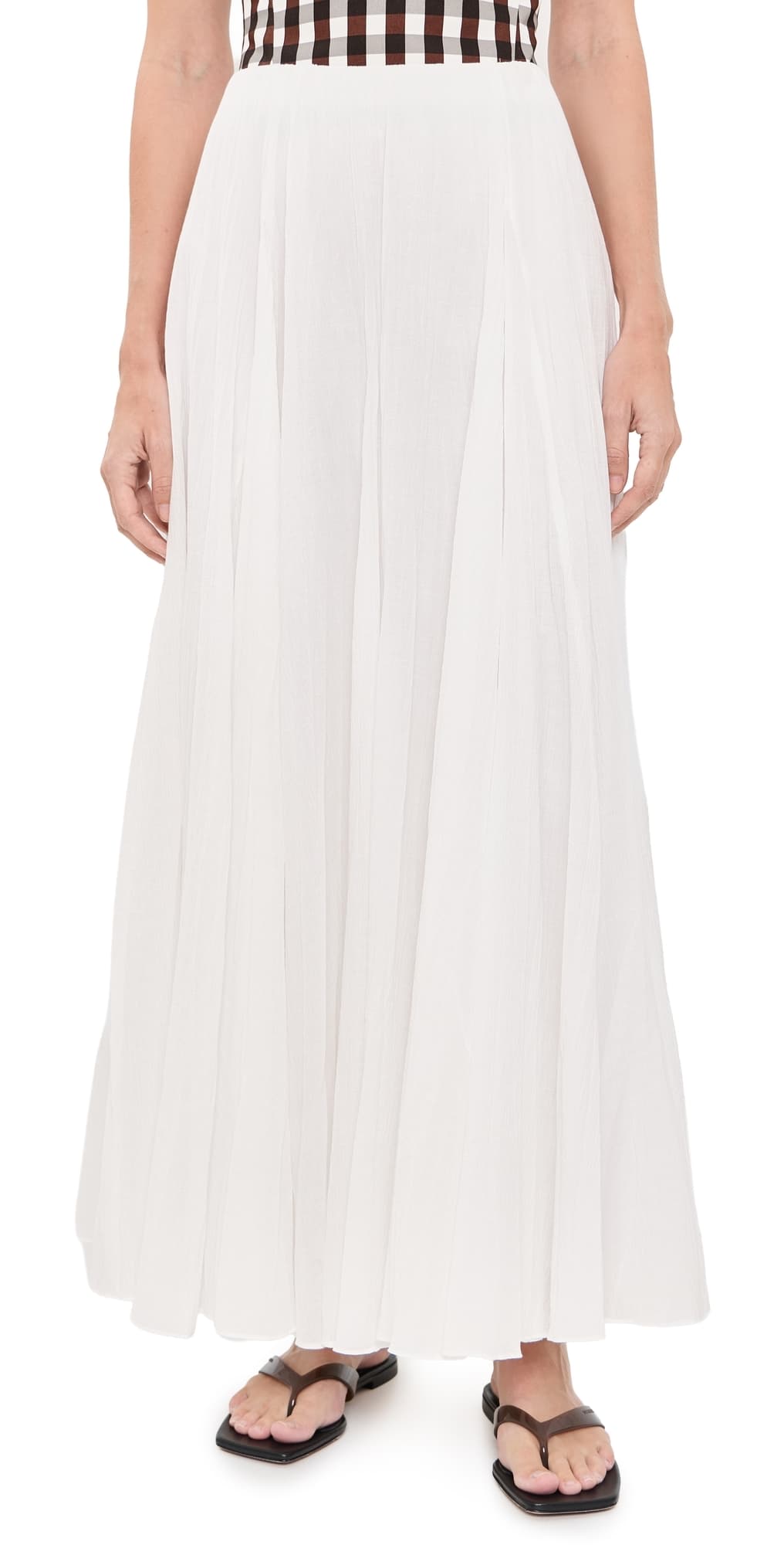 Vince Crinkled Maxi Skirt Off White