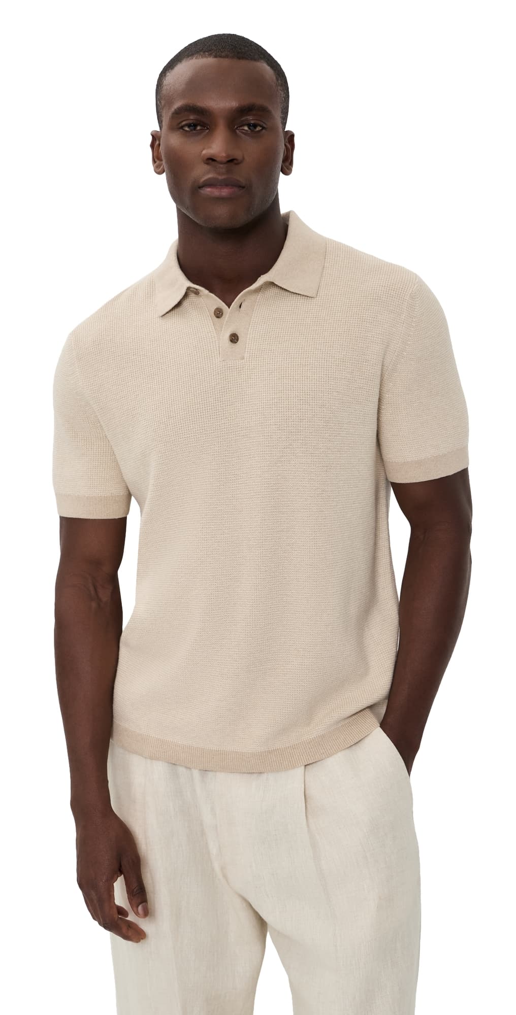Vince Colorblock Feed Stripe Polo Th Pecan/Smock White