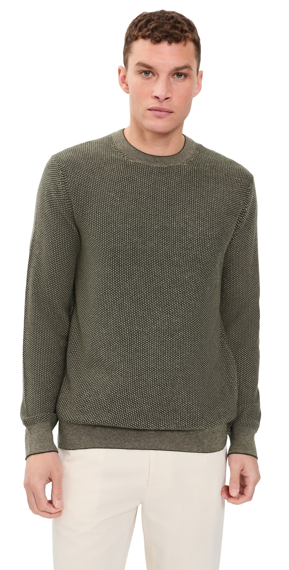 Vince Geo Jacquard Crew Neck Sweater Midnight Garden/River Sand