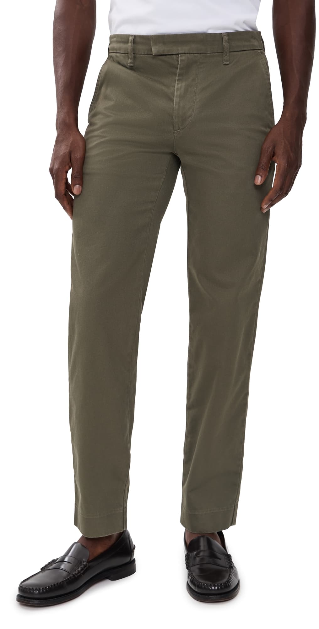 Vince Brushed Twill Owen Chino Pants Barron Green