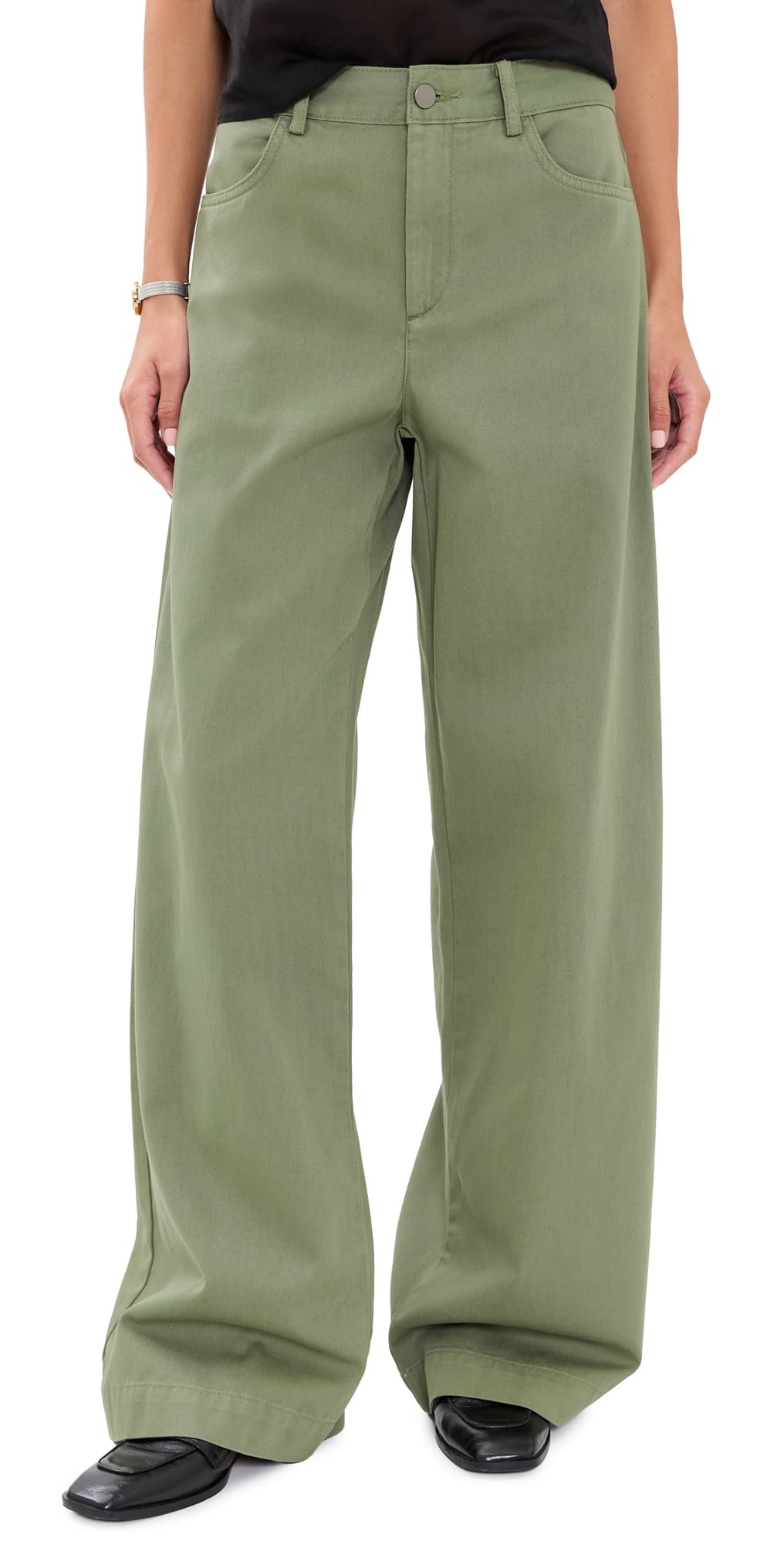 Vince Washed Cotton Wide Leg Pants Sagewood