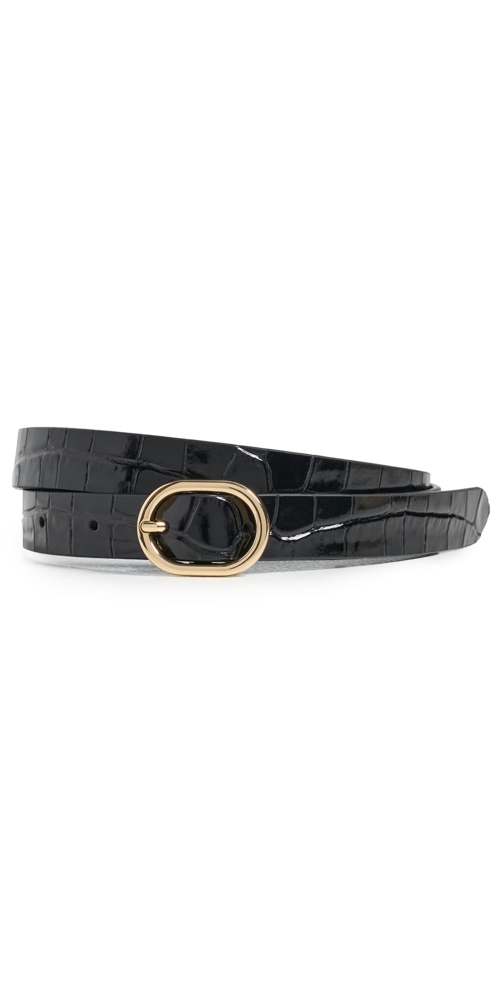 Vince Glazed Croco Avery 20mm Belt Black
